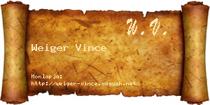 Weiger Vince névjegykártya
